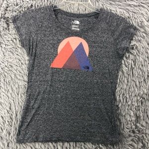 The North Face Tshirt Womens Small Slim Fit Logo Gray Heathered Shirt